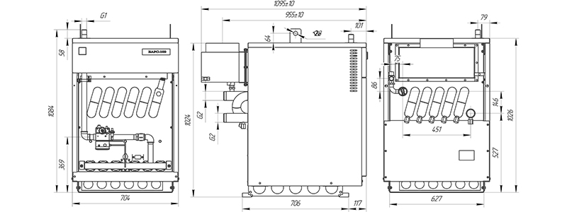 Габаритные и присоединительные размеры